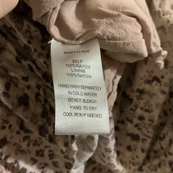 Fate Women’s Dress Medium Brown Animal Print Ruffled Medium - Picture 2 of 9